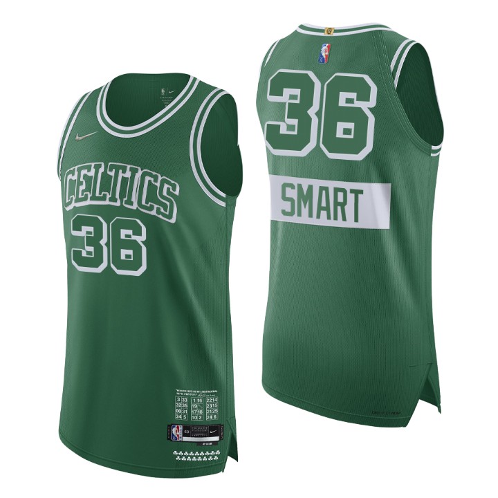 Men's Boston Celtics Marcus Smart #36 Authentic 2021-22 NBA 75TH City Jersey 2401SCUT